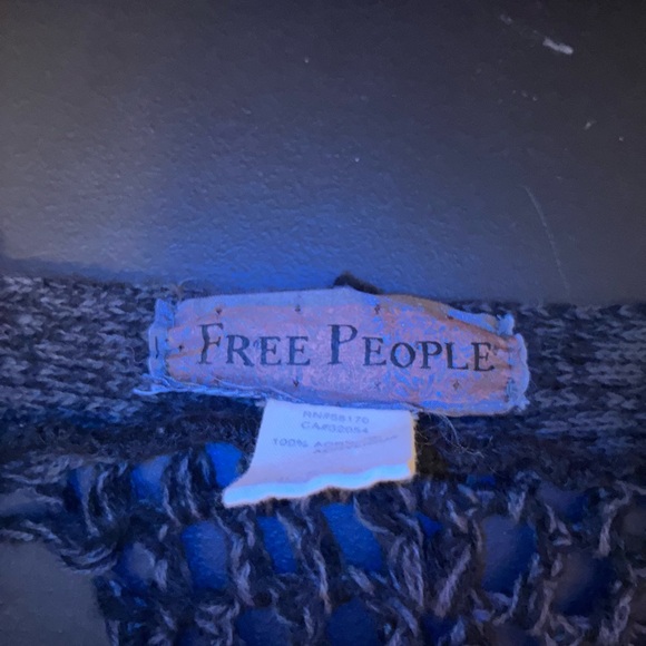 Free People Charcoal Gray Poncho Sweater - Picture 3 of 3